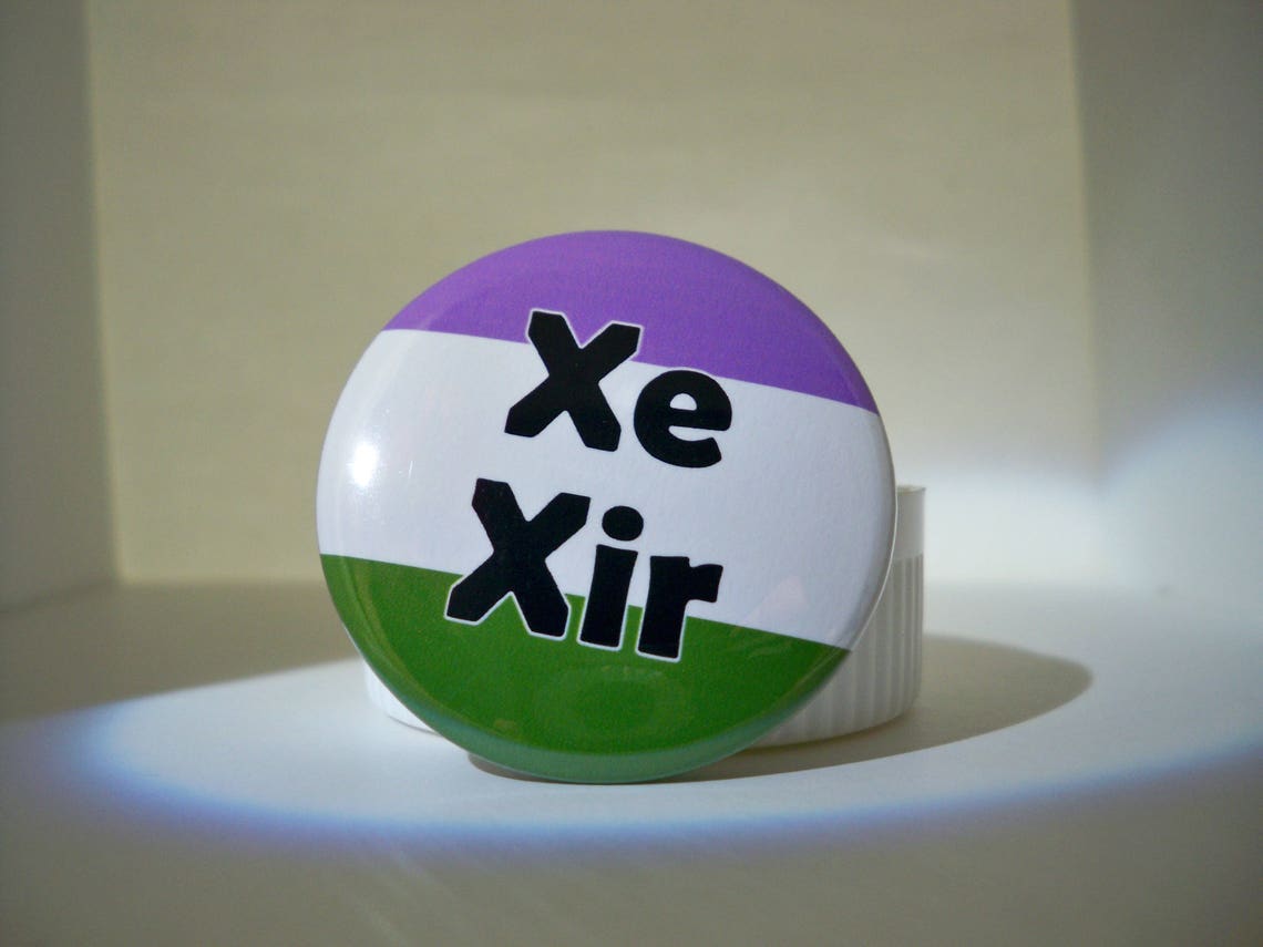 BOLD Genderqueer Neo Pronoun Button Xe Xir Etsy