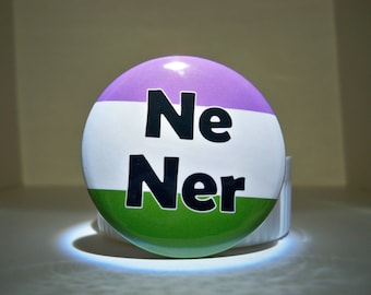 BOLD GenderQueer Neo Pronoun Button (Ne Ner)
