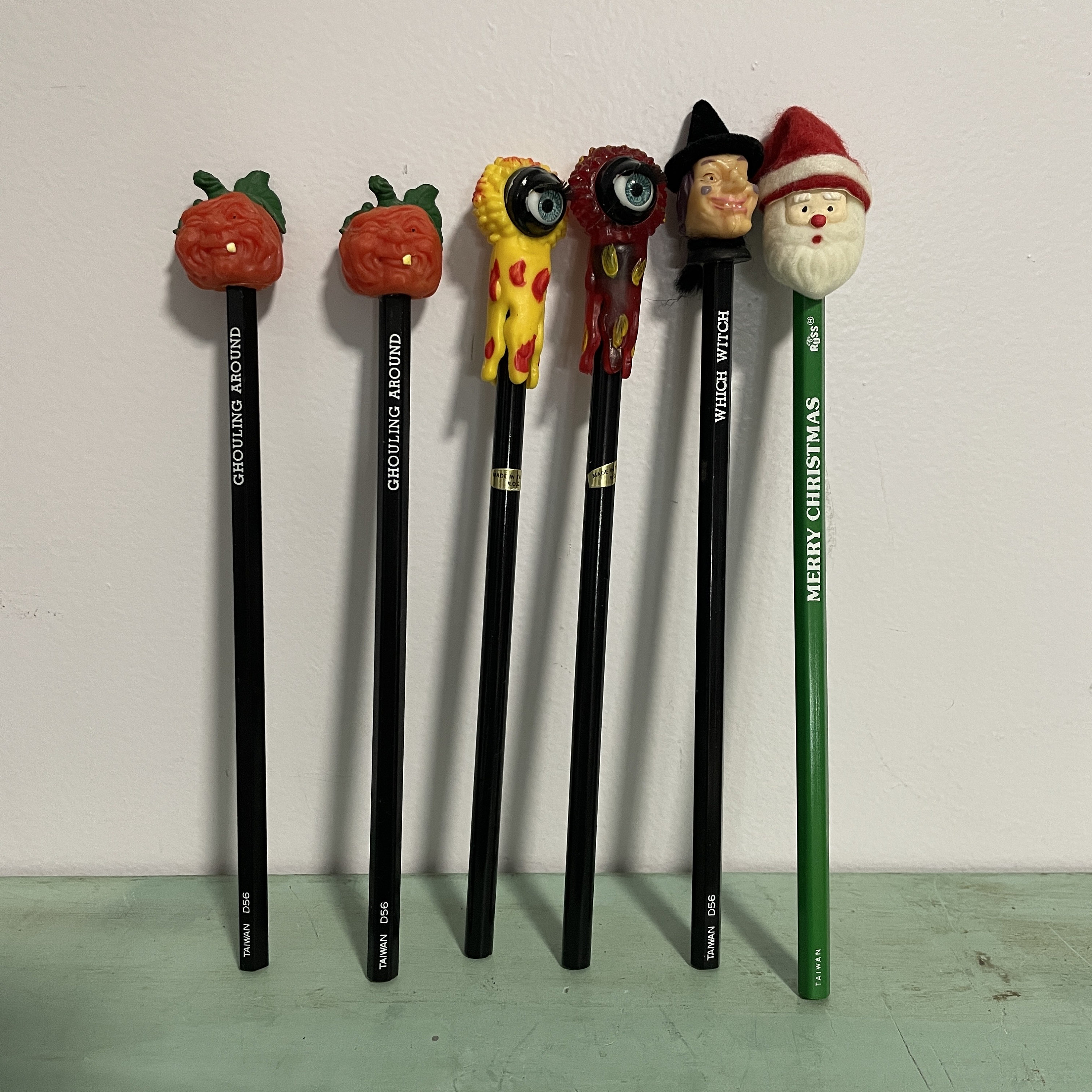 PENCIL TOPPER, Novelty Pencil, Halloween, Christmas, Santa, One