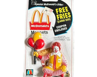 REFRIGERATOR MAGNET - RONALD McDonald holding Balloons, Fridge Magnet, McDonalds Collectors Item, Golden Arches Logo,