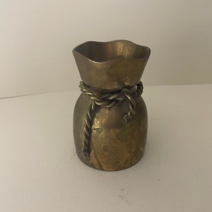 Brass, ROPE VASE, flowers, Indoor Plants, handcrafted, 1970s, Vintage