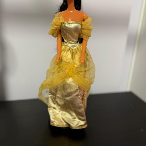 BELLE - Disney Classic BEAUTY and the BEAST, Gold Gown and Blue and White  Dress With White Apron, Mattel 2433, Vintage 1990s - Etsy