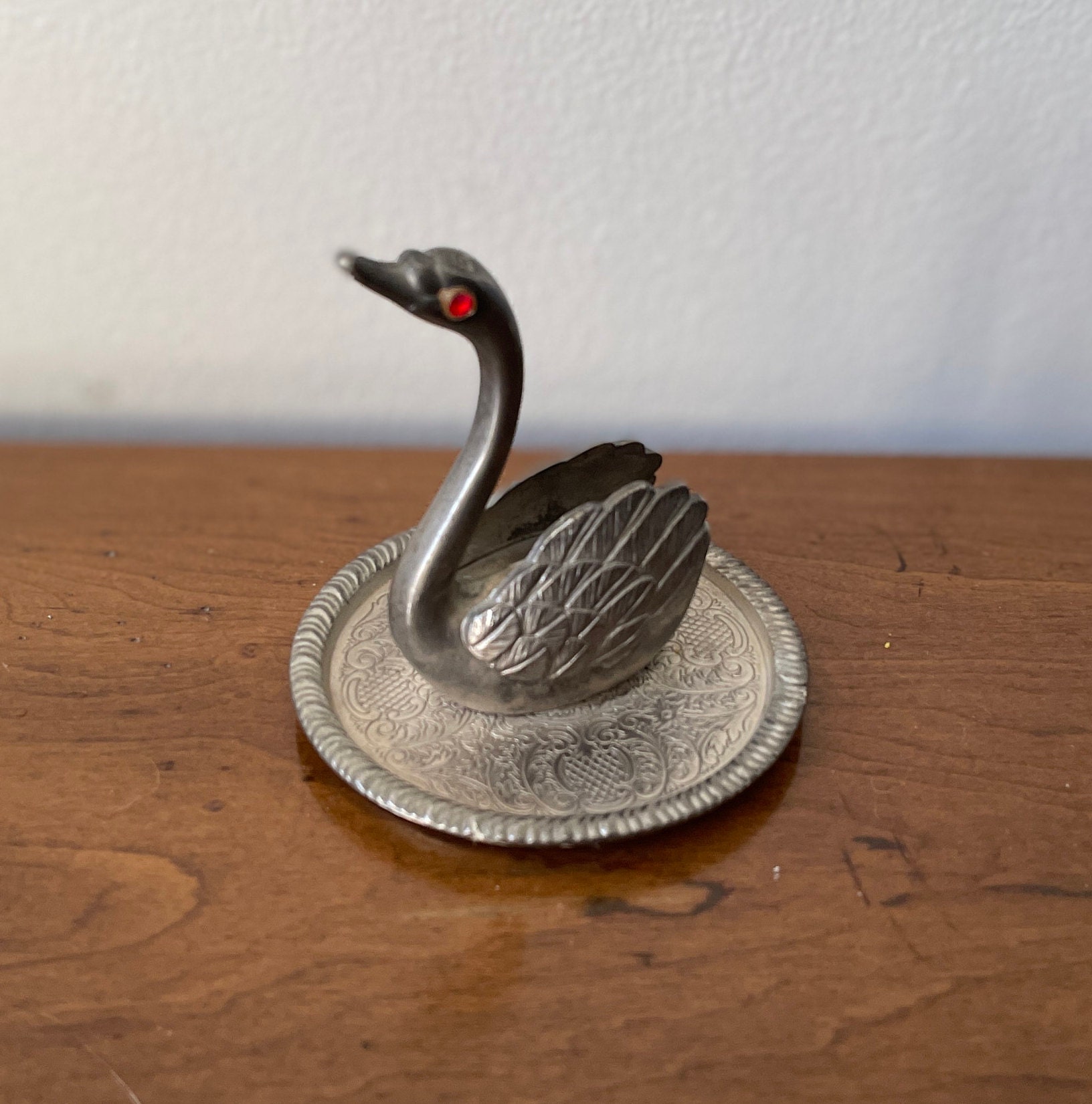 Tarnished Swan Ring Holder Bird Jewelry EP Zinc Alloy Etsy