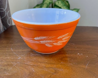 PYREX, Autumn Harvest, Rust Red, Orange, Nesting Bowls, Mixing Bowls, Kitchen, Baking, 401,   Vintage, 1980s