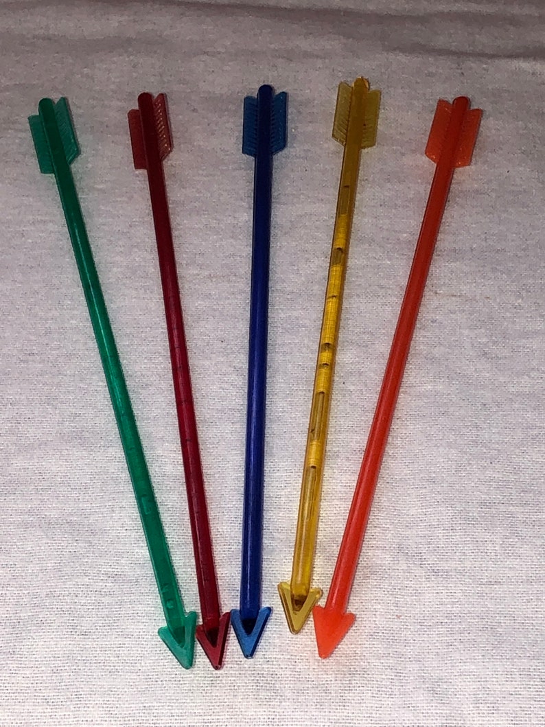 Swivel Sticks Vintage 60s Feather Tip Arrow Head Plastic Etsy
