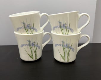 CORNING  SHADOW IRIS coffee cups, coffee mugs, C Handle, Microwave Safe, Corningware, Corelle Dishes,