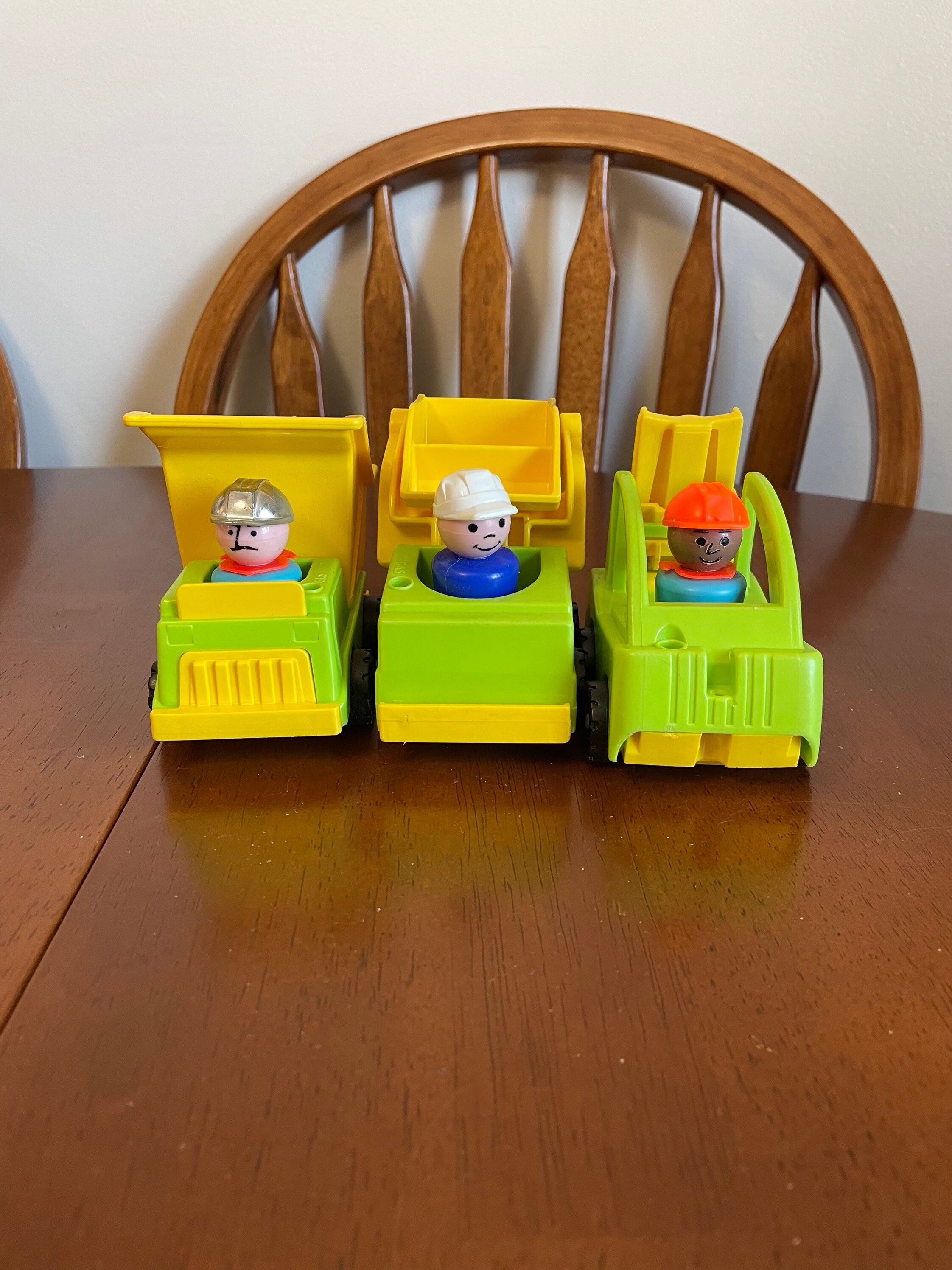 Fisher Price Construction Playtime 1970s Dump Truck Fork Lift Backhoe 3 FP Characters Vintage Etsy Australia