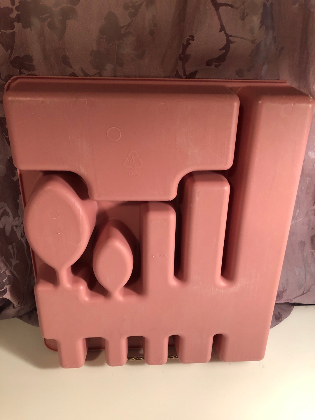 Rose Rubbermaid Utensil Holder, Vintage, Retro, forks, Spoons, Knives