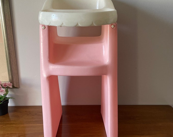 Little Tikes Doll Size Highchair, Pink & White, Blow Mold Highchair