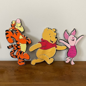 Disney Wall Art, Tigger, Winnie the Pooh, Piglet, Nursery Decor, 1980s, Vintage