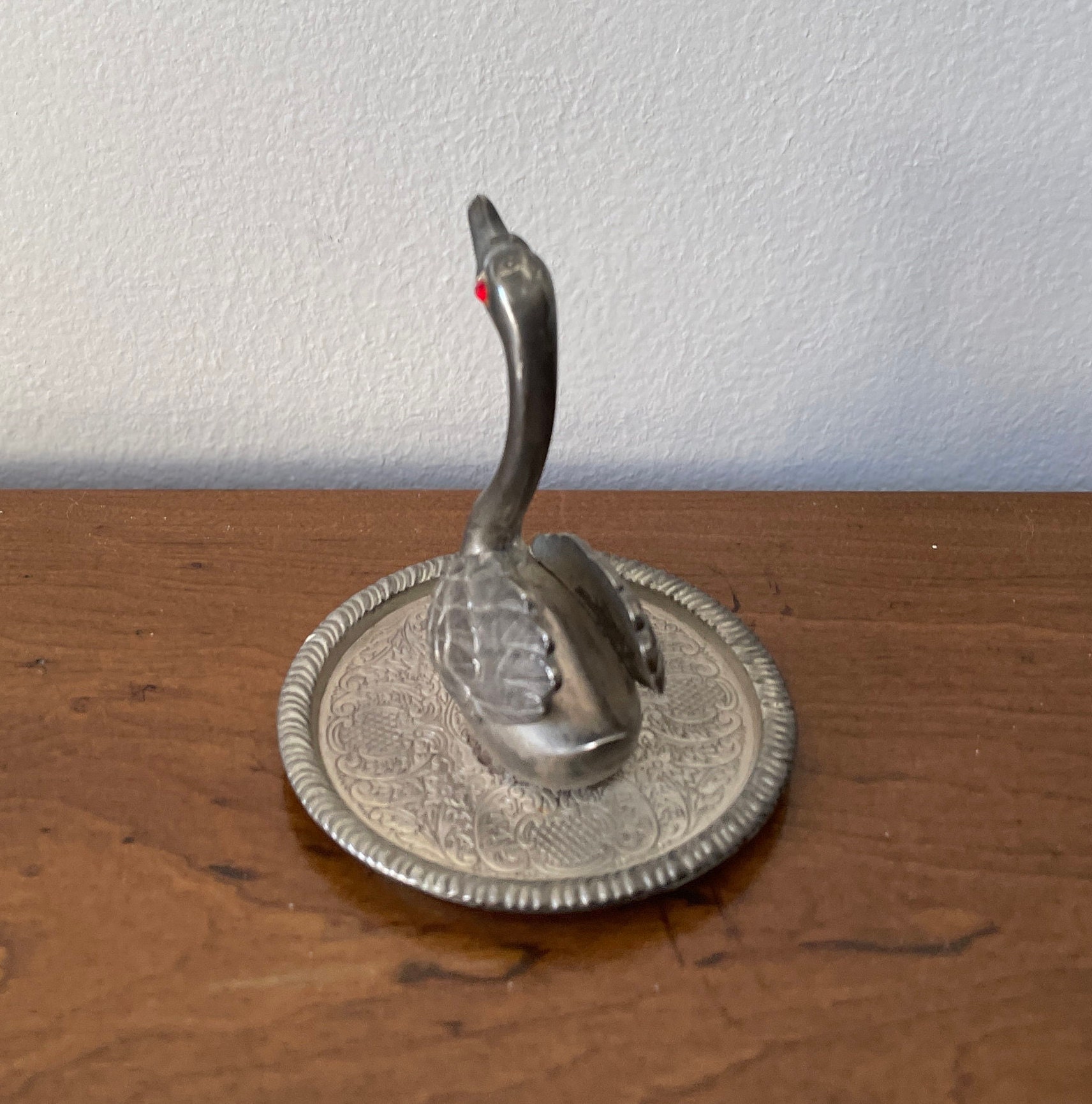 Tarnished Swan Ring Holder Bird Jewelry EP Zinc Alloy Etsy