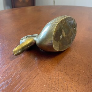 Pato de latón, pájaro, pato, fauna silvestre, aves acuáticas, figuras, decoración de mesa, pisapapeles, oficina, vintage imagen 6