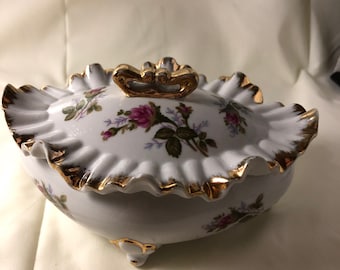 Peint à la main, rose rose, bordure dorée, porte-objets, ESD, Japon