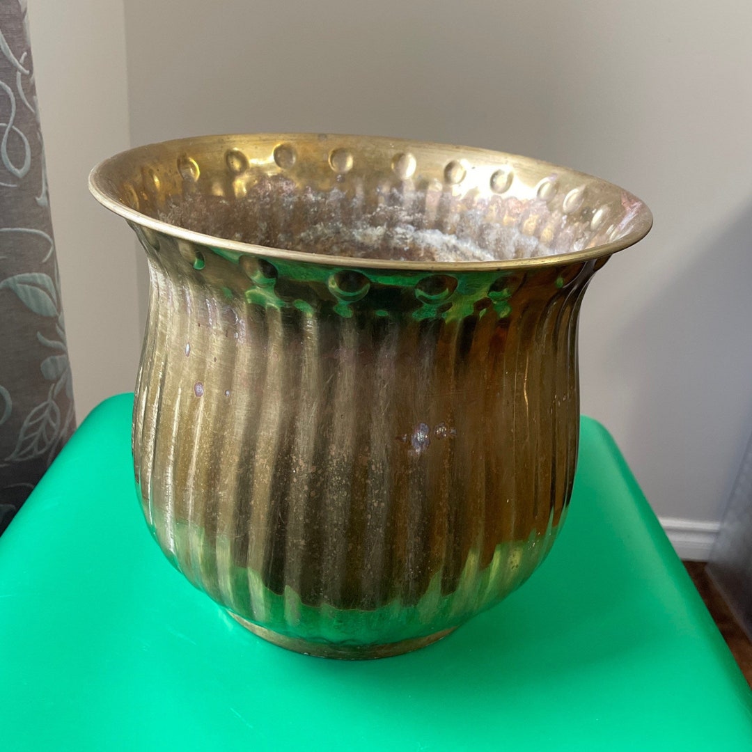 Brass Planter Large Indoor Planter Outdoor Planter Flower Etsy