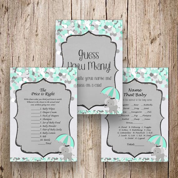 mint and grey baby shower