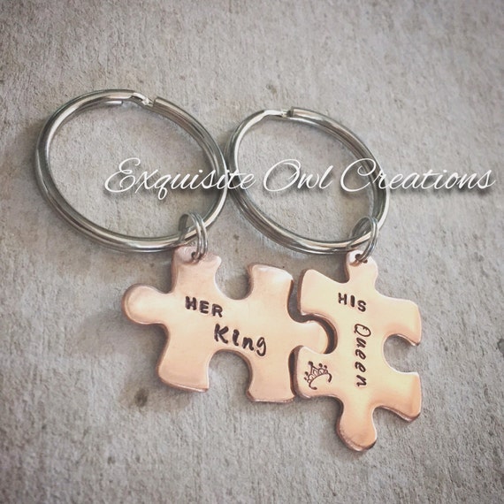Items similar to His and Hers Keychains, His and Hers, King and Queen
