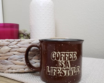 Retro Coffee Mug - Speckled Campfire Coffee Mug - Christmas Mug