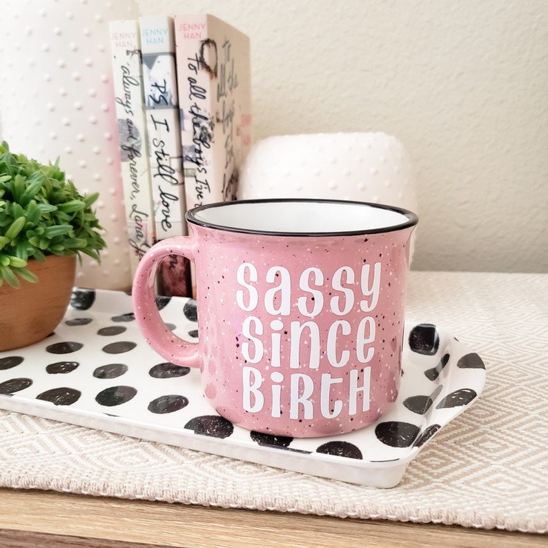 Speckled Campfire Coffee Mug Sassy Since Birth Camping Mug image 1