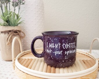 Speckled Campfire Coffee Mug - I Want Coffee - Gifts Under 20