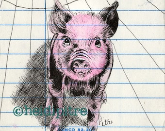 Charlotte's Web Upcycled Library Card Print