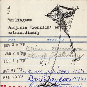 Impressão de cartão de biblioteca reciclado Benjamin Franklin