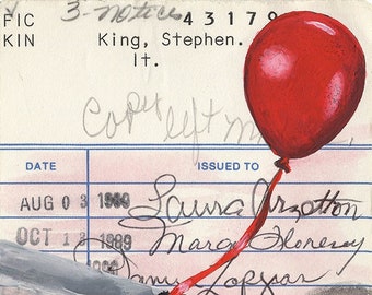 Stephen King's It Upcycled Library Card Print