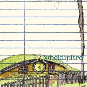 J. R. R. Tolkiens The Hobbit Upcycled Bibliothekskartendruck