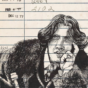 Impressão de cartão de biblioteca reciclado de Oscar Wilde