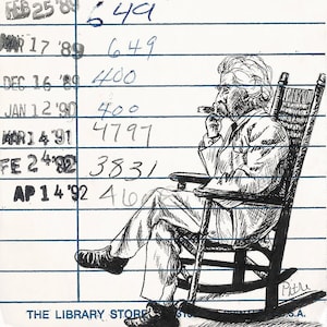 Mark Twain Rockin&#39; Upcycled Library Card Print