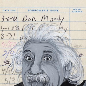 Impressão de cartão de biblioteca reciclado Albert Einstein