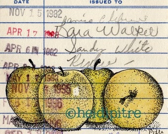 Eudora Welty "Golden Apples" Upcycled Library Card Print