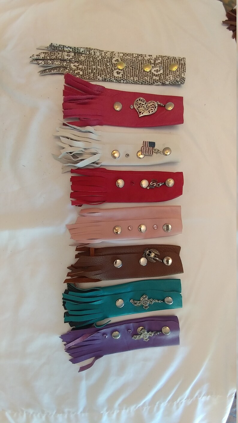 Biker Betty's Leather motorcycle hair wrap. leather hair Etsy