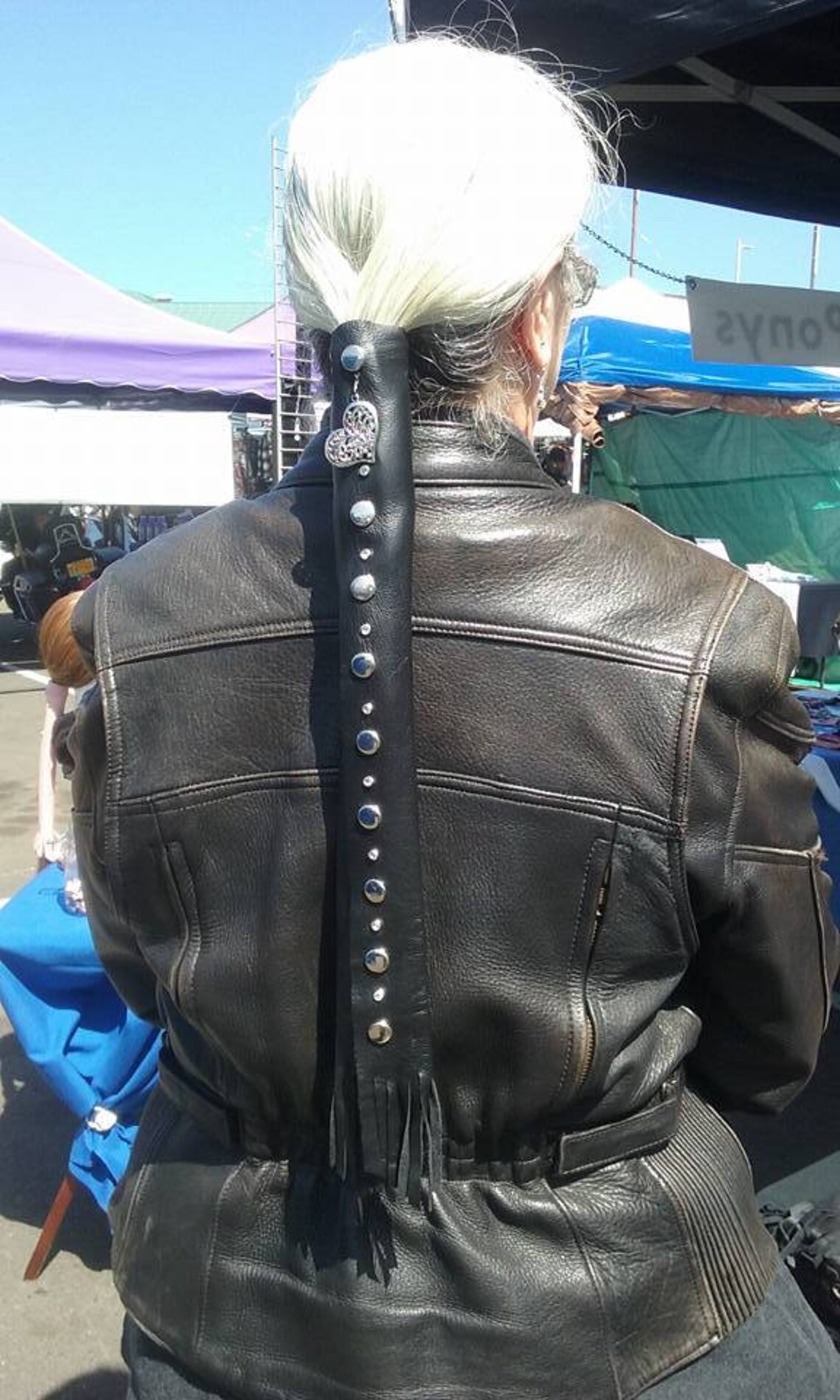 Leather Hair Wrap Hair Glove Ponytail Wrap Motorcycle Etsy