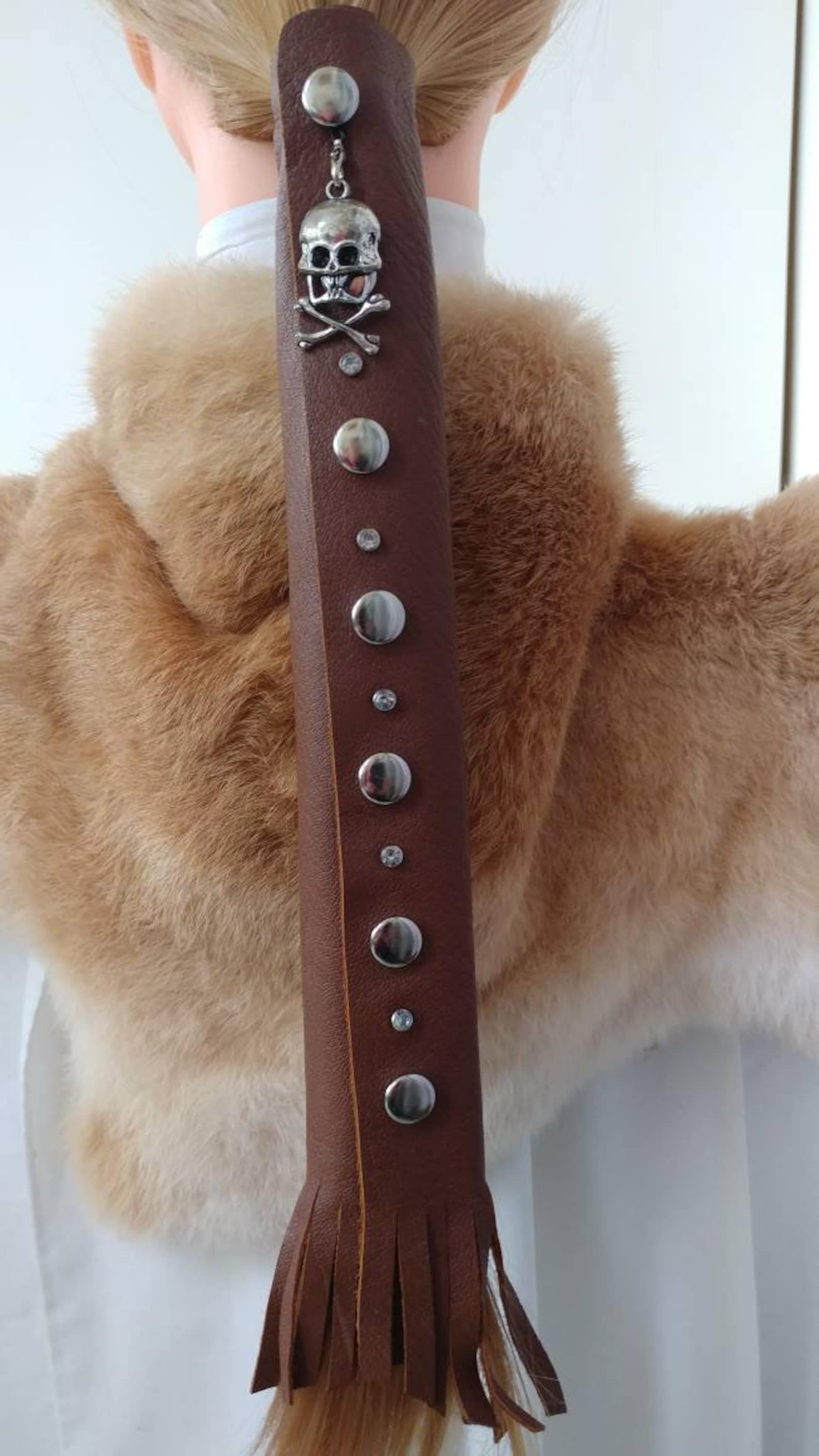 Leather hair wrap hair glove ponytail wrap motorcycle Etsy