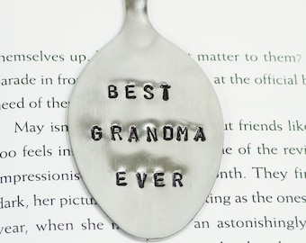 Bookmark, Best Grandma Ever, Stamped spoon, Flatware bookmark, Recycled silverware, Spoon bookmark, Mother's Day gift, Grandmother gift