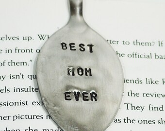 Bookmark, Best Mom Ever, Stamped spoon, Flatware bookmark, Recycled silverware, Book club gift, Spoon bookmark, Mother's Day gift, Mom gift