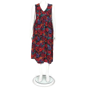 VTG LAURA ASHLEY Corduroy Dress Pinafore Jumper Cottage Y2K Floral sz 8 /961