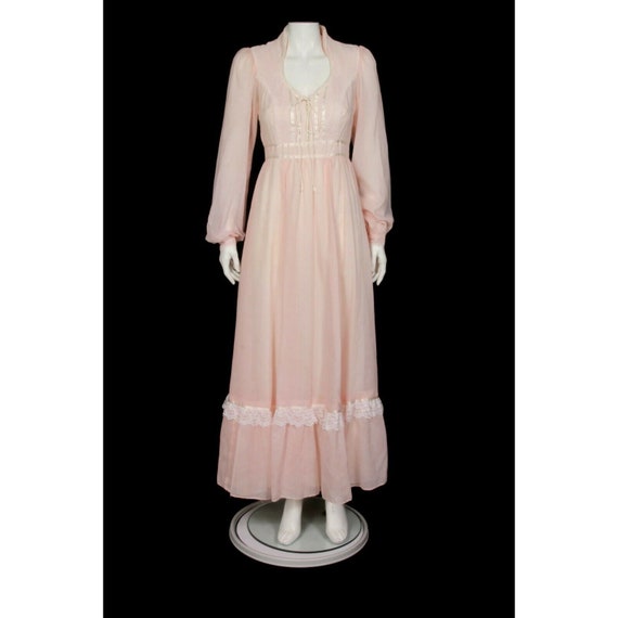 Vtg 1970s GUNNE SAX Romantic Renaissance Pink Lac… - image 2