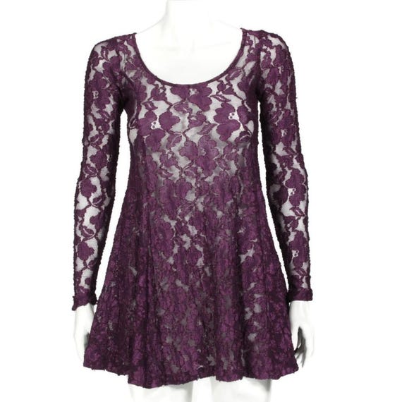 purple lace skater dress Floral Lace Skater Mini Dress