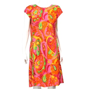 Vintage 60s Psychedelic Kaikamahine Honolulu Hawaiian Dress size Medium /756