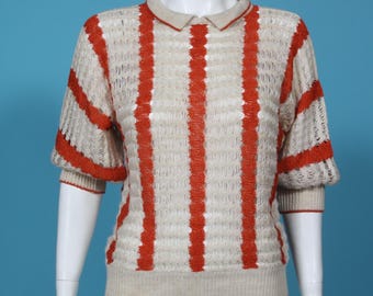 Vintage 70s 80s Givenchy Womens Top size S/M Charlie's Angels Sport Knit - 910