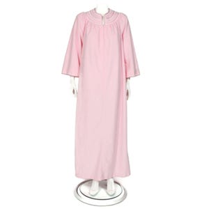 Vtg 70s NWT Evelyn Pearson Pink Vel de Roi Imperial Velour Robe Gown sz L /362