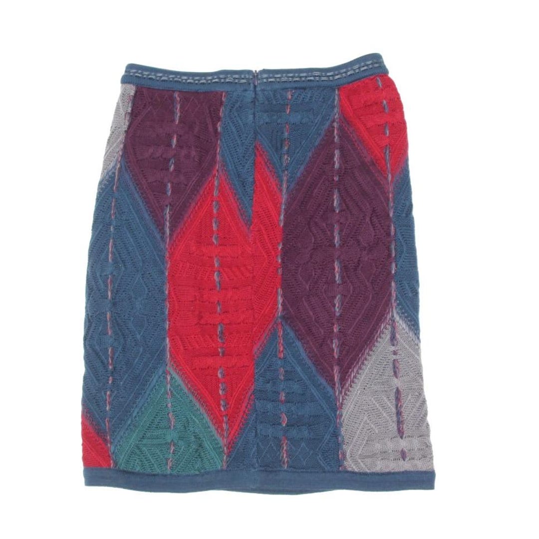 coogie レコード Vintage 90s COOGI Mercerised Cotton Woven Multi-color Pencil Skirt