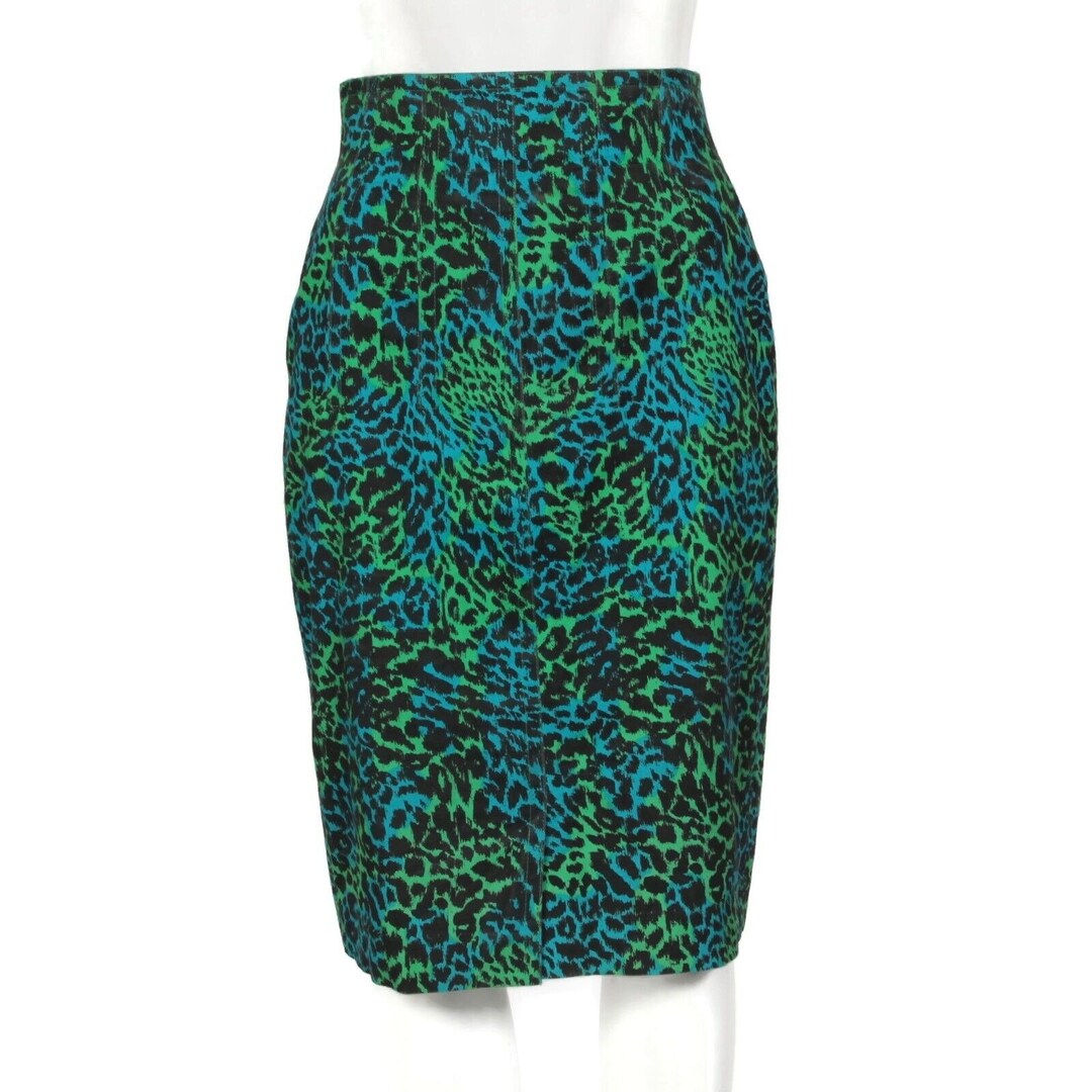 Vintage early 2000s leopard print mini skirt blue