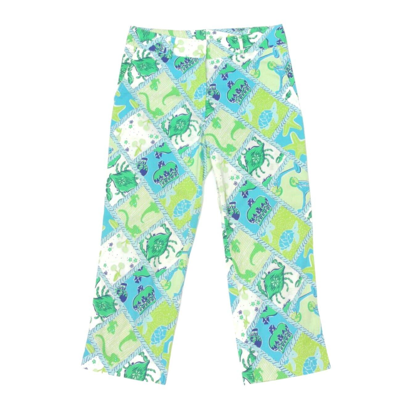 Vintage LILLY PULITZER White Label Skinny Crop Pants Starboard  display picture 1