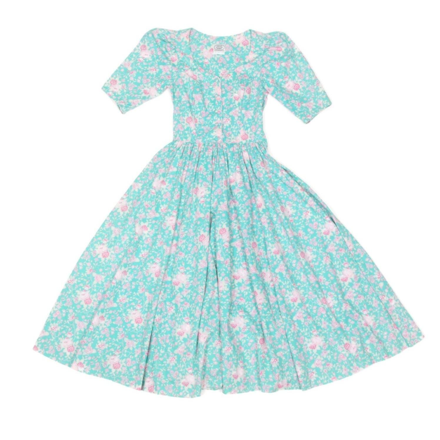 knee length dresses for ladies Vintage Laura Ashley dress main image 1