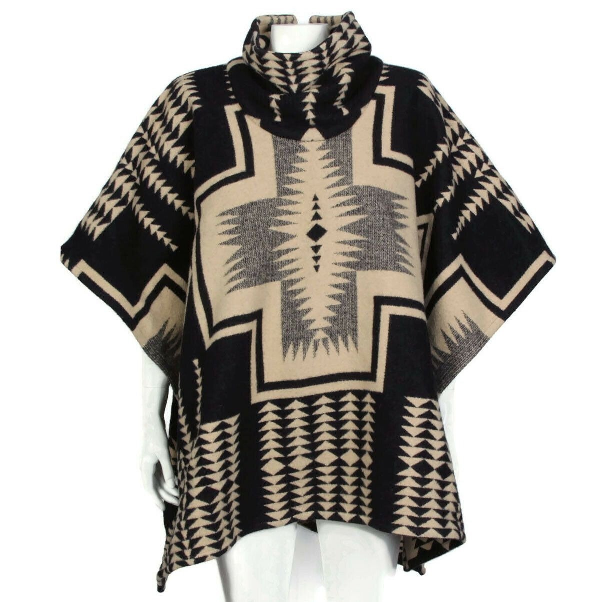 Pendleton Portland Collection Aztec Blanket Southwestern Poncho One Size