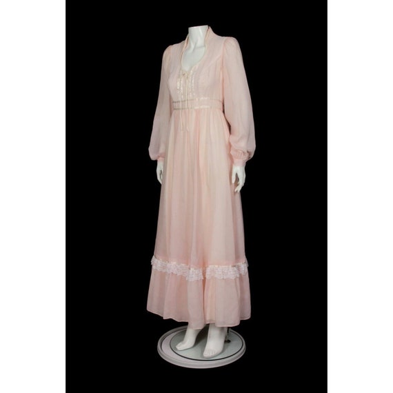 Vtg 1970s GUNNE SAX Romantic Renaissance Pink Lac… - image 6