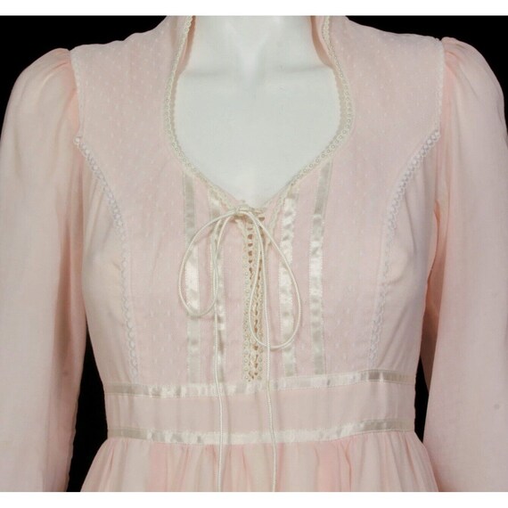 Vtg 1970s GUNNE SAX Romantic Renaissance Pink Lac… - image 4