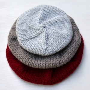 Beret Knitting Pattern. Modern Beret Knitting Design. Hat Knit Pattern. Slouchy Beanie. PDF Download. Knitting Pattern. Baby. Adult.